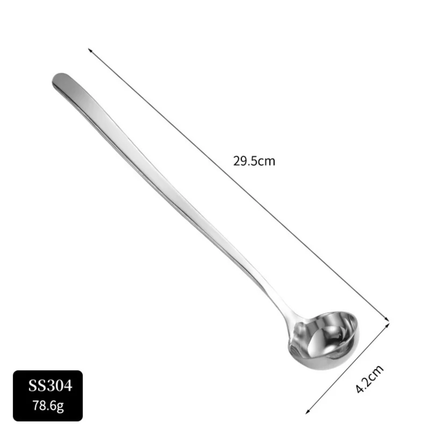 High Quality 304 Stainless Steel Deep Bottomed Honey Spoon With Long Handle Small Round Seasoning Oil Spoon Made Of Metal