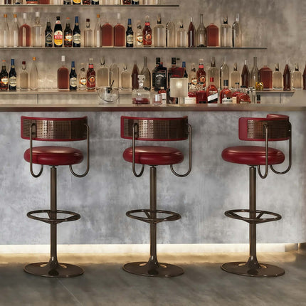 Modern Style Hotel Restaurant Luxury Gold Bar Chair Villa Dining Room Metal Frame Fabric Upholstered High Chair Furniture