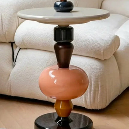 Nordic Modern Minimalist Movable Coffee Table Solid Frame Fiberglass Top Sofa Corner Table Living Room Furniture Anti-Bacterial