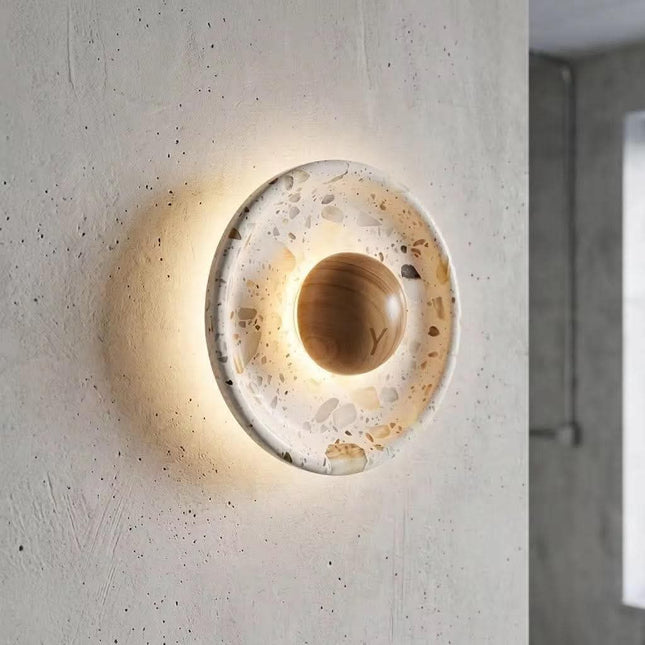Wabi Sabi Sconce Light Medieval Style Background Corridor Bedside Translucent Stone LED Modern Simple Nordic Wall Lamp for