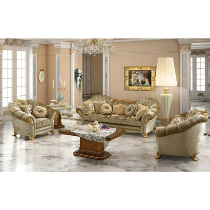 Luxury Midcentury Modern Solid Mahogany Wood Sofa Set Hand Carved Side Table Living Room Furniture Villa Entry Hotel's Apartment