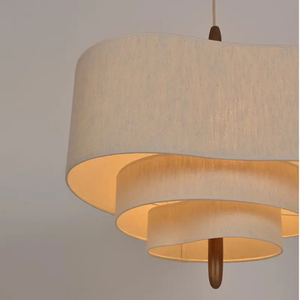 Japanese Wabi Sabi Pendant Light Fabric Art Vintage Beige Dining Room Hanging Lamp Light Fixture With E27/E26 Kitchen Island