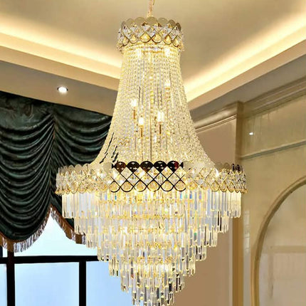 American Leaf Pendant Lights Gold Luxury Designer Villa Hotel Living Room Decorative Lamp Modern Crystal Led Chandelier