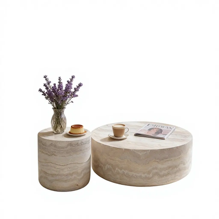 Made of FiberGlass Nordic Wabi Sabi Light Luxury Minimalist Designer Movable Coffee Table Circular Glass Fiber Resin