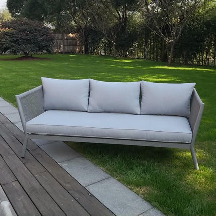 Modern Comfortable Leisure Garden Furniture Aluminum Outdoor Rope Sofa & Chair with Waterproof Cushion For Park & Villa Use