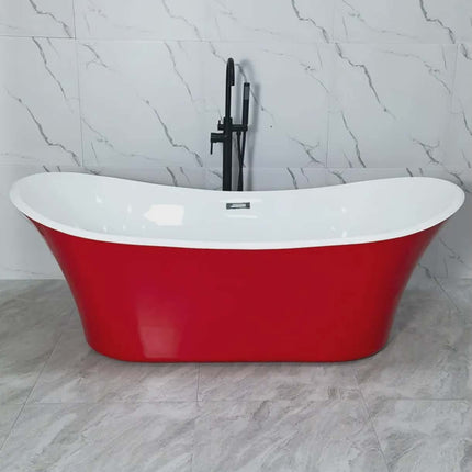 Ergonomic Freestanding Bathtub Italian Design Dual-Color Sophisticated Space Masterpiece