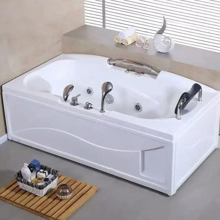 Modern White color Rectangle Whirlpool Acrylic Massage Bathtub both Two Person and Single are Available