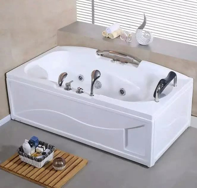 Modern White color Rectangle Whirlpool Acrylic Massage Bathtub both Two Person and Single are Available