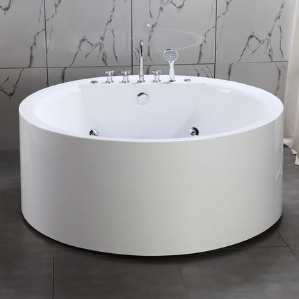 Modern Acrylic Freestanding Round Bathtub Adults Air Spa Jet Whirlpool Massage Bath For Hotel