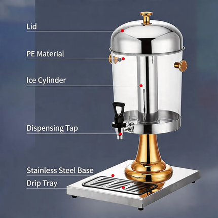 Commercial Draft Beer Tower 8L Beer Dispenser Tower With Ice TubeLED Drink Dispenser For Bar Restaurant Equipment