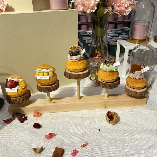 3 Tier Cupcake Stand Wood Cup Cake Tier Stand Farmhouse Tiered Tray Decor Set Wooden Serving Tray