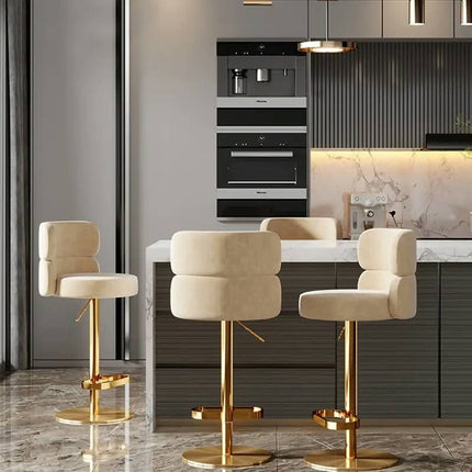 Light Luxury Stainless Steel bar Chair Creative Leisure Hotel Restaurant Cafe bar High Stool Swivel Chair