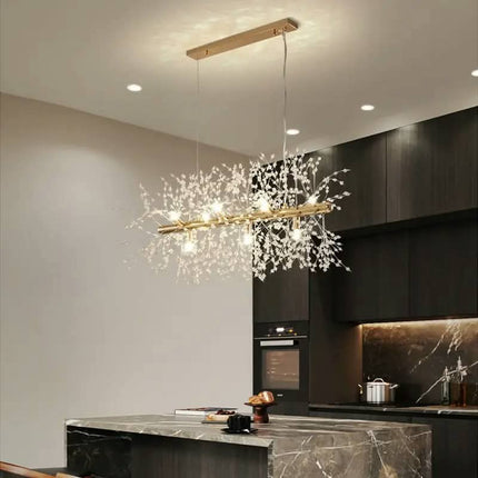 Nordic Luxury L35.4in Modern Crystal Chandelier Pendant Lamp For Living Room Dining Table Bar Oval Decorative Art Light