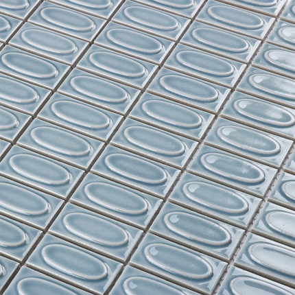 Luxury High End Shower Wall Project Porcelain Mosaic Concave Convex Three-Dimensional Bathroom Wall Mosaic Tile