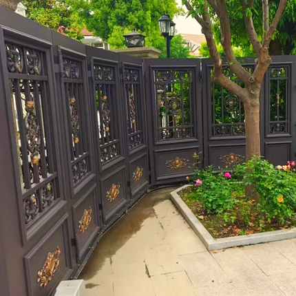 European Design Modern Aluminum Gates Automatic Wrought Aluminum Driveway and House Gates with Security Features For Hotels