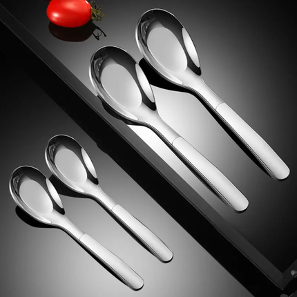 High Quality Cutlery Set 316 Stainless Steel Flat Bottom Serving Spoon Kitchen Dessert Silverware Mirror Polished