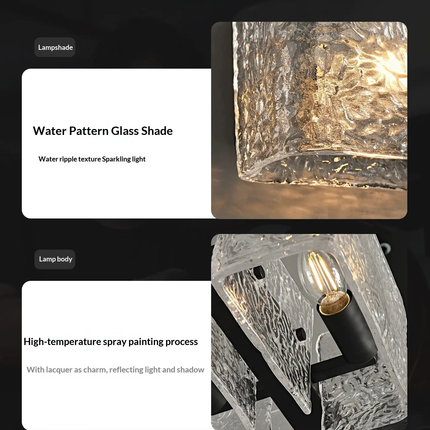 Light Luxury Crystal Iron Rectangular Shade Wall Lamp Post-Modern Minimalist Design For Bedroom Living Room & Restaurant