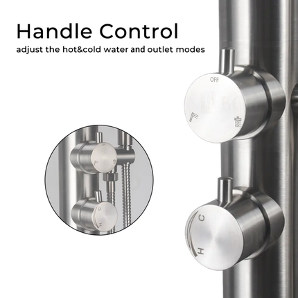 316 Stainless Steel Freestanding Outdoor Shower Premium Poolside Bath Fixture