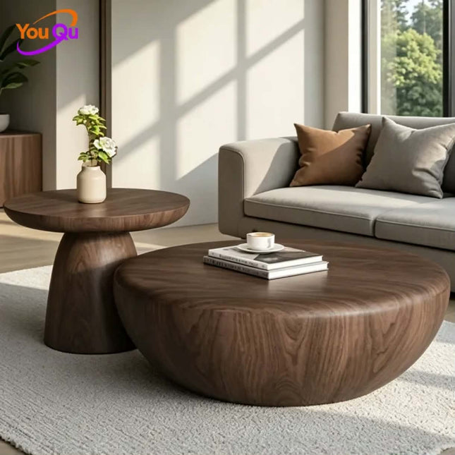 Made of FiberGlass Mid-century Durable Eco-Friendly Fiberglass Circular Coffee Table Combination For Living Room Small HouseHold Easy to clean