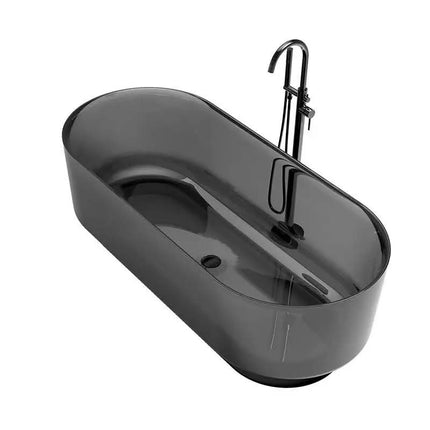 Freestanding Ordinary Transparent Resin Oval Bathtub wilt Full Skirt Light Luxury Design for Hotel Homestay Household Use