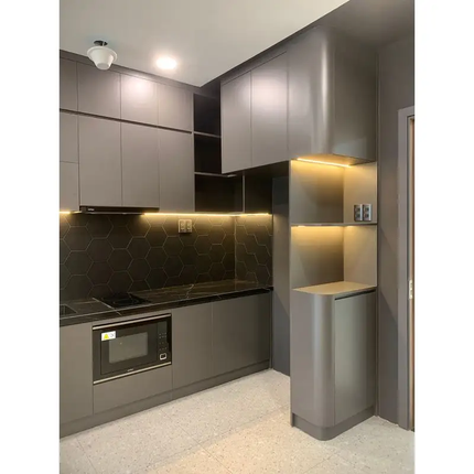 Prima Smooth Surface Finish Natural Solid Wood Construction Cabinet Body Kitchen Cabinets