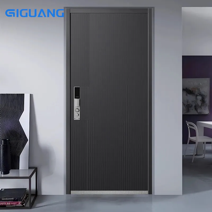 QIGUANG America Style Multilock Villa Entrance Front Cast Aluminum Door Security Luxury Black Security Entry Pivot Door For Home