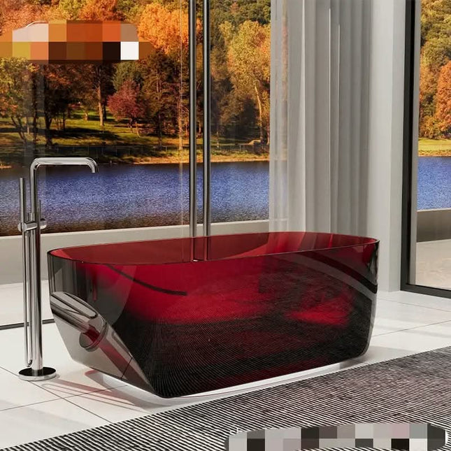 Free Standing Clear Bathtub Composite Resin Transparent Resin Bathtub Freestanding