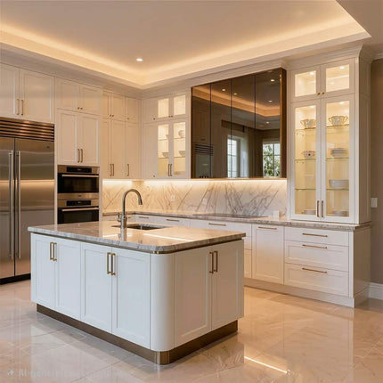 Modern Furniture Kitchen Cabinet Cuisine Island Modular Carrelage Luxury Wood Custom Storage Cupboard Ready to Assemble