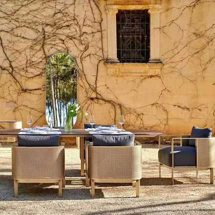 High-End Outdoor Rope Sofa Set with Waterproof Aluminum Frame For Commercial Hotel and Garden Use