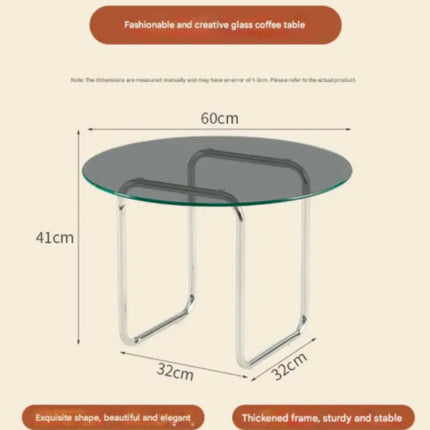 Nordic Modern Metal Tempered Glass Coffee Table Small Apartment Trendy Japanese-Style Home Light-Luxury Small Table Homestays
