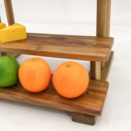 Cupcake Tower 4 Tier Appetizer Serving Tray And Platters Wooden Fruit Dessert Display Stand For Wedding Party