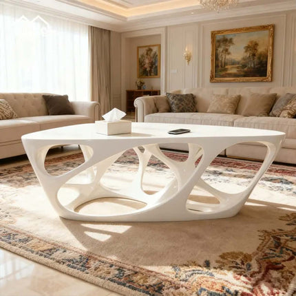 Made of FiberGlass Unique Garden Coffee Table Modern Luxury Center Table For Hotel Lobby Office Building Patio Commercial Space Furniture Decor