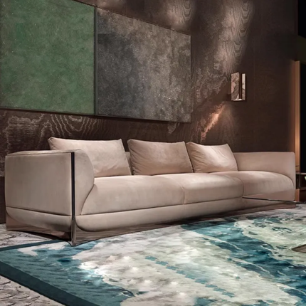 Leidenuo Modern Light Luxury Reclining Sectional Sofa Set Lazy Matte Fabric