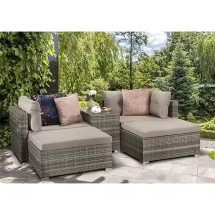 Handmade Modern Rattan Sectional Sofa Set with Corner Sofa and Footrest Eco-Friendly Outdoor Garden Furniture