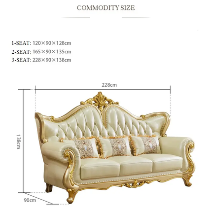 European Design Modern Luxury Style Royal Genuine Leather Sofa Couches Set Single 2 3 Seater Living Room Live Sofas Furniture