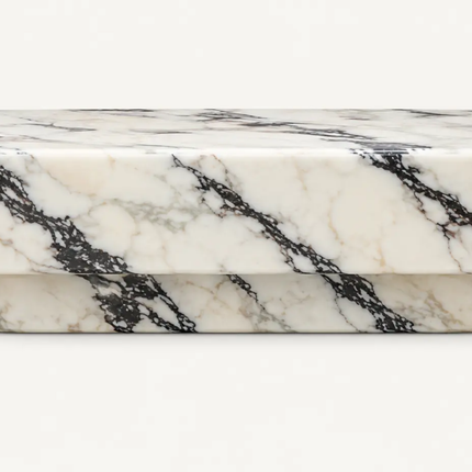 OEM modern calcattca viola marble carved rectangular coffee table contemporary American luxury living room furniture