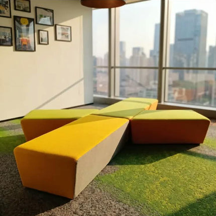 Modern Eco-Friendly Modular Sectional Sofa Set High-Density Sponge Synthetic Leather Fabric Cover Wooden Frame Hotel Apartment