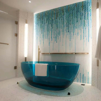 Luxury Resin Bath Tub Small Size Clear Resin Freestanding Bathtub Transparent Resin Soaking Solid Surface Bath tub