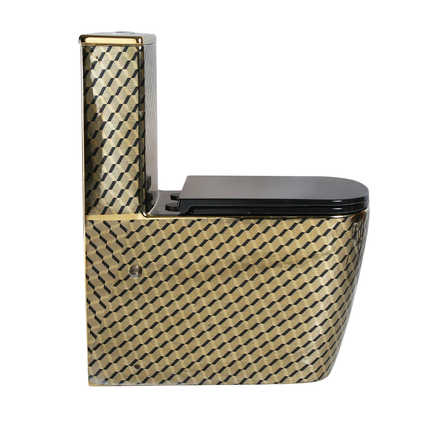 Exclusive Gilded Pattern Toilet Italian Design Refined Comfort And Style Masterpiece