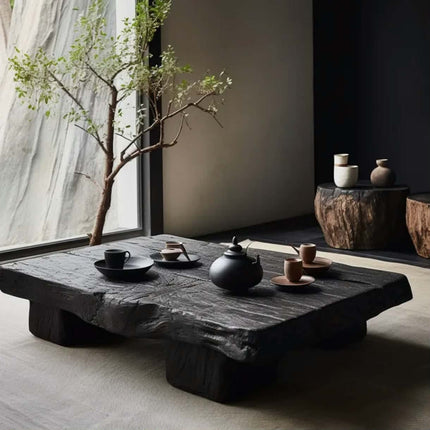 Made of concrete Quite Artistic Style Solid Camphor Wood Customizable Living Room Tea Table Homestay Hotel Use Mo Assembly Required Furniture