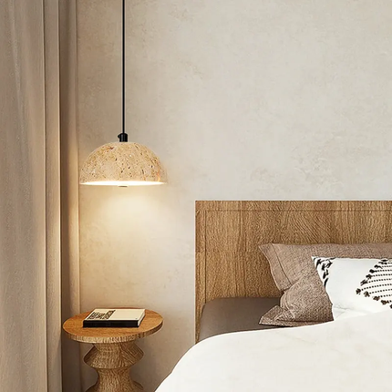 Creative Natural Stone Designer Studio Model Pendant Light for Home Bedroom Villa Wabi Sabi Japanese Warmth Room Decoration Lamp
