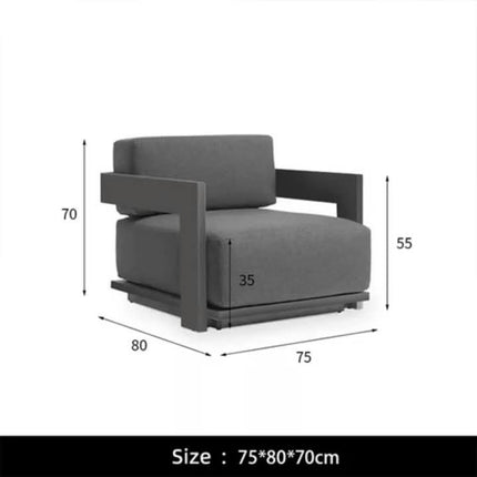 Courtyard Outdoor Sofa Aluminum Terrace Patio Furniture Set Waterproof Leisure Garden Sofa