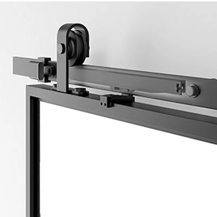 Black Glass Sliding Barn Door Hardware Kit Wooden Sliding Barn Door System Hardware