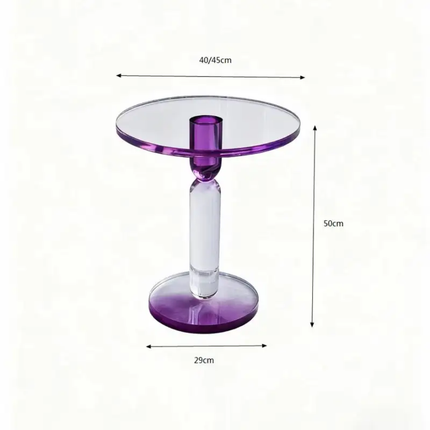Modern Round Gradient Acrylic Coffee Table – Transparent Elegant Design, Ideal Glass-Like Furniture for Living Room Home Use