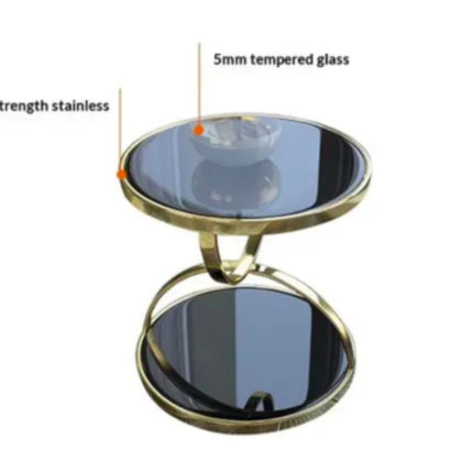 Light Luxury Tempered Glass Corner Sofa Side Postmodern Small Coffee Table With Stainless Steel Frame