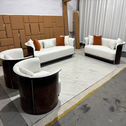 Italian Luxury High-End Paint Designer Furniture Microfiber Leather Tufted Sectional Sofa Modern Design Solid Wood Living Room