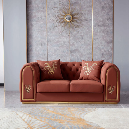 SF2028 Luxury Contemporary Chesterfield Living Room Sofa 1+2+3 Set Foldable PU Leather