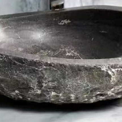 Irregular Stone Smooth WashBasin Oval Marble Sink for Home Kitchen Outdoor Villa for Bathroom Table Balcony Art Single Hole