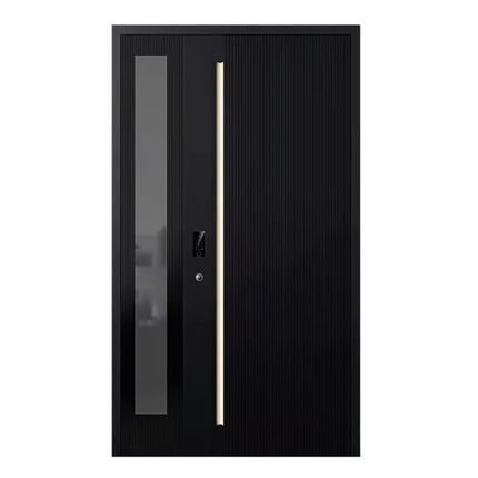ZEKIN USA Residential Project Modern Main Entrance Exterior Door Channel Cast Aluminum Security Front Pivot Entry Doors