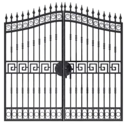 French Design Minimalist 30 Years Factory Custom Style Motor Automation Anti-Corrosion Durable Powder Coating Cast Iron Gate